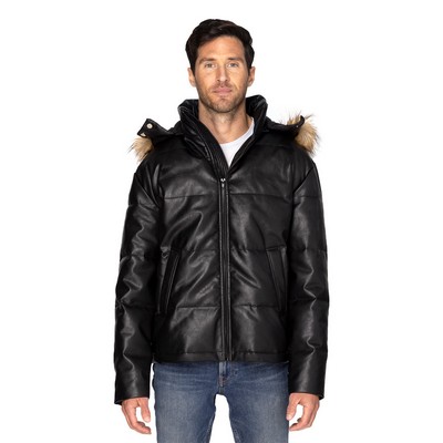 THREADFAST Unisex Vegan Leather Puffer Jacket