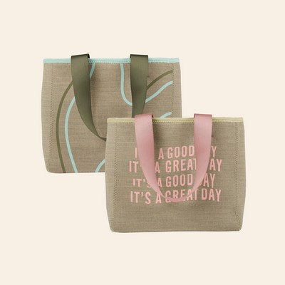 Small Burlap Neoprene All Day Tote