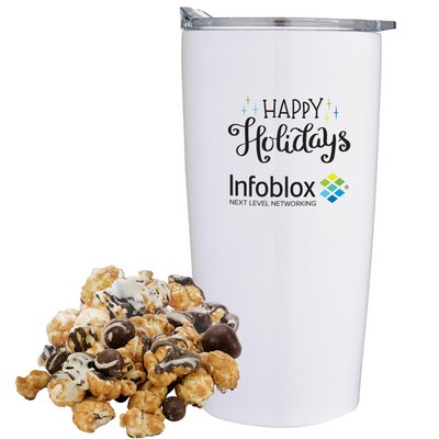 Promo Revolution - 20 Oz. Vacuum Sealed Straight Tumbler Gift Set w/Caramel Latte Popcorn