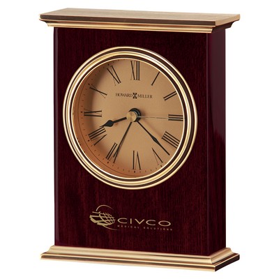 Howard Miller Laurel Rosewood Carriage Alarm Clock w/ Gold Dial