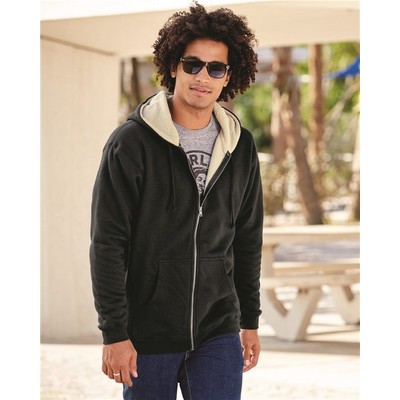 Independent Trading Company Sherpa Lined Full-Zip Hooded Sweatshirt