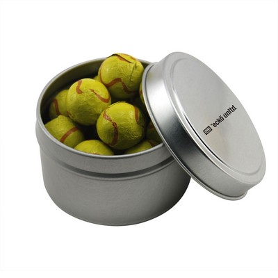 Round Tin w/Chocolate Tennis Balls