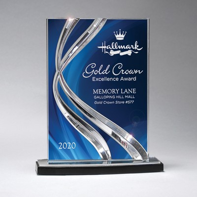 Acrylic Sweeping Ribbon Award - Small