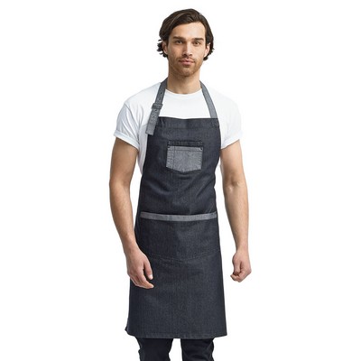 ARTISAN COLLECTION BY REPRIME Unisex Domain Contrast Denim Bib Apron