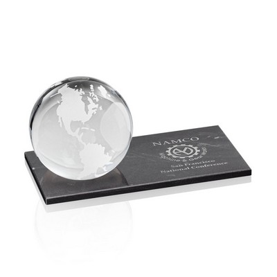 Globe on Rectangle Marble - 3-1/8" Diam