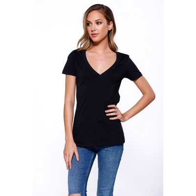 STAR TEE Ladies' Cotton V-Neck T-Shirt