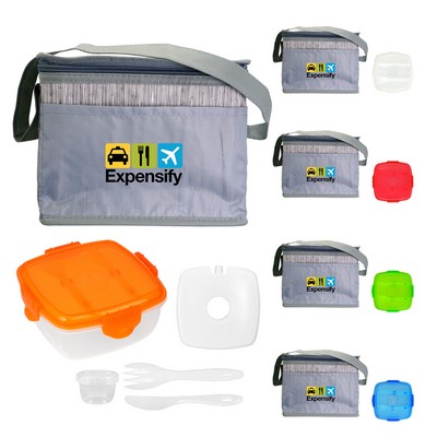 Gray Graph Portion Control Reusable Lunch Set