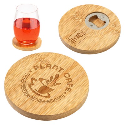 FSC® Bamboo Coaster with Bottle Opener