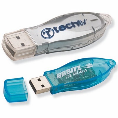 Handy Oval USB Flash Drive w/Key Chain (128 MB)