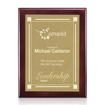 Oakleigh/Warden Plaque - Rosewood/Gold 12"x15"