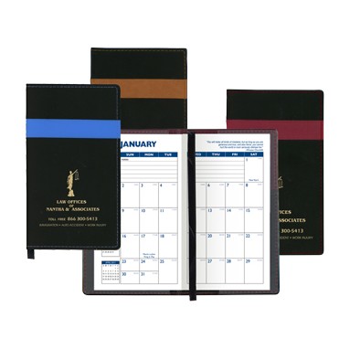 Joliett Series Soft Cover 2 Tone Vinyl Monthly Planner / 1 Color