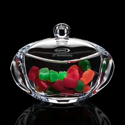 Tilden Candy Bowl & Lid - 7" Crystalline