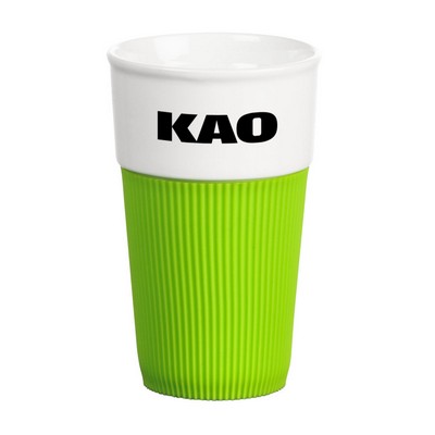 The Bistro Ceramic/Silicone Mug - 13oz Lime Green