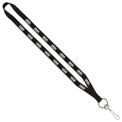 ½" Polyester Lanyard w/Sewn Metal Swivel Snap Hook