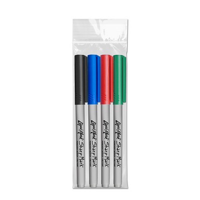 Liqui-Mark® Fine Point Permanent Pocket Markers - USA Made - 4 Pack