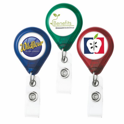 Translucent D-Bak Retractable Badge Reel - Translucent