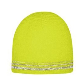 CornerStone® Lined Enhanced Visibility w/Reflective Stripes Beanie