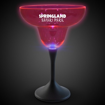 Pink Neon LED Pad Printed Margarita Glasses