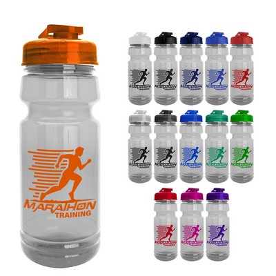 The Trainer - 24 oz. Clear Sports Bottle with USA Flip lid