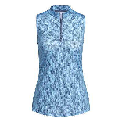 Adidas Ladies Ultimate365 Ottoman Printed Sleeveless Polo