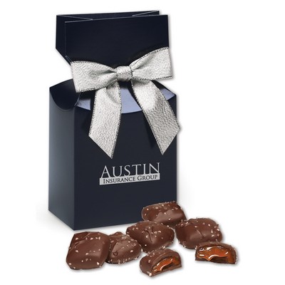 Navy Gift Box w/Chocolate Sea Salt Caramels