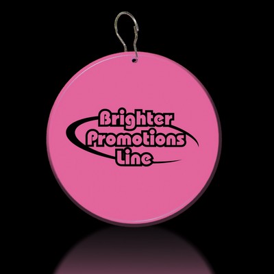 2 1/2" Pad Printed Pink Plastic Medallion Badge