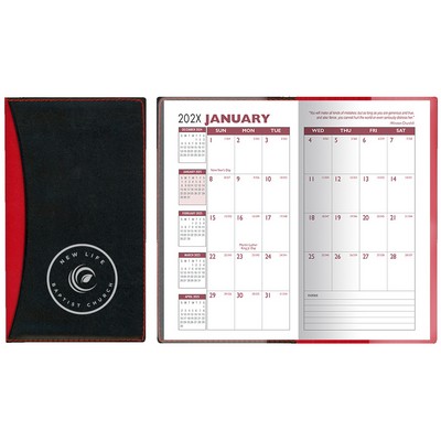 Soft Cover 2 Tone Vinyl Geneva Series Monthly Planner / 2 Color