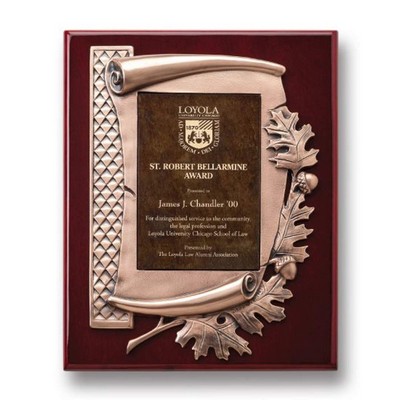 Oak Leaf Plaque - Gold/Rosewood 10½"x13"