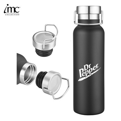 20 oz Double-Walled Stainless Steel Tumbler w/ Leakproof Screw-On Lid, Carry Ring