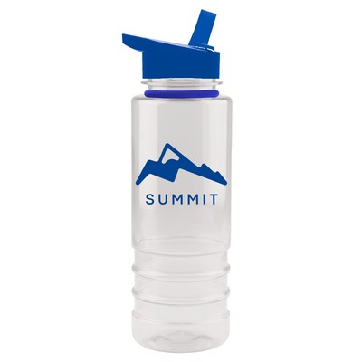 24 Oz. Admiral Tritan™ Transparent Bottle w/Flip Straw Lid & Accent Collar