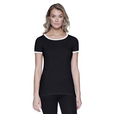 STAR TEE Ladies' CVC Ringer T-Shirt