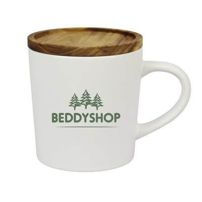 16oz Ceramic Mug with Wood Lid