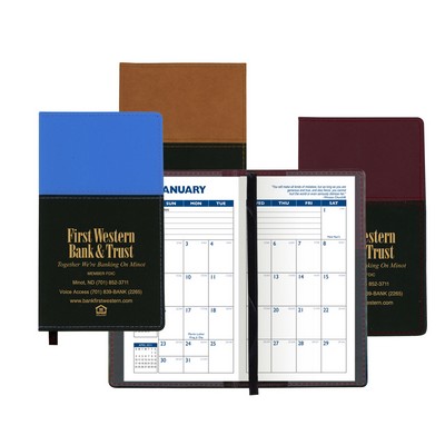 Mystic Series Soft Cover 2 Tone Vinyl Monthly Planner / 1 Color