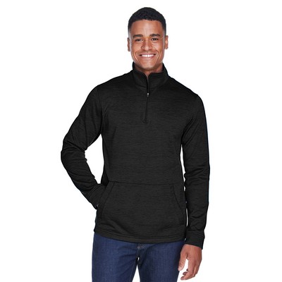 Devon and Jones Men's Newbury Mélange Fleece Quarter-Zip