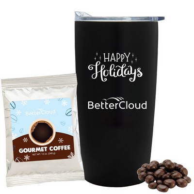 Promo Revolution - 20 Oz. Straight Tumbler w/Plastic Liner Gift Set w/Coffee & Espresso Beans (Hol)