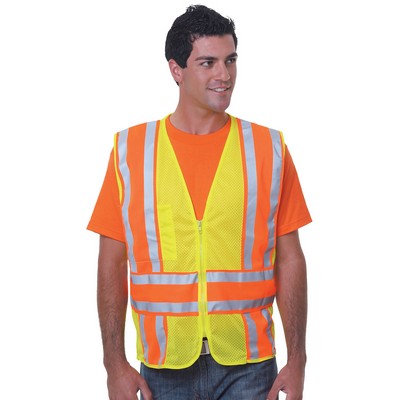 BAYSIDE Unisex USA Made Class 2, Level 2 ANSI High Vis Mesh Safety Vest