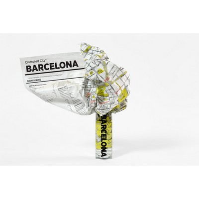 Crumpled City map of Barcelona