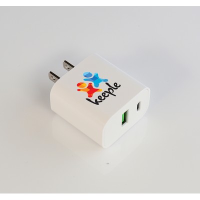 Dual Port Flat Wall Adapter