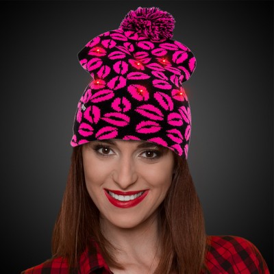 Light Up Lips Knit Hat