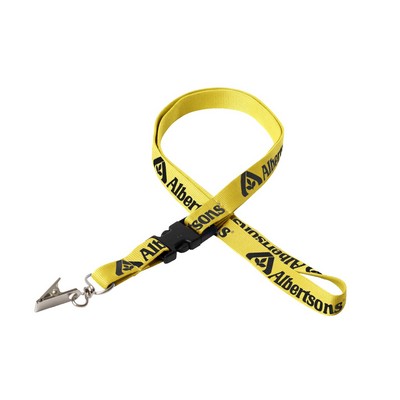 5/8" Silkscreened Tubular Lanyard w/ Detachable Buckle