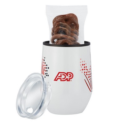 Promo Revolution - 12 Oz. Stemless Wine Tumbler w/Milk Chocolate Pretzels