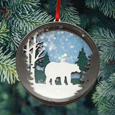 Layered Wood Ornament: Glitter