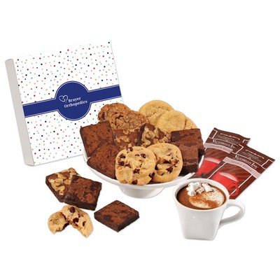 Gourmet Cookie & Brownie Gift Box with Bubbles Sleeve