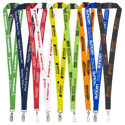 "PALMER" 3/4" Silkscreen Lanyard with FREE Breakaway Safety Release - Swivel or Bulldog