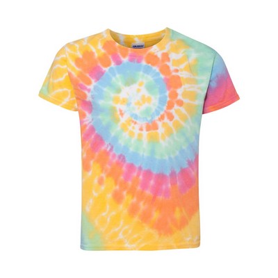 Dyenomite Apparel Youth Multi-Color Spiral Tie-Dyed T-Shirt