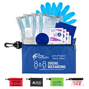 "Ariel" 12 Piece Safety Kit in Zipper Pouch with Carabiner Attachment