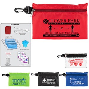 "Jupiter" 12 Piece Safety Kit in Zipper Pouch with Carabiner Attachment