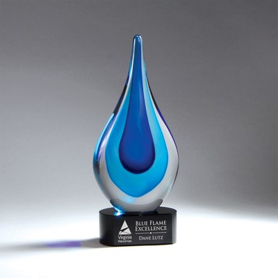 Blue Teardrop Art Glass