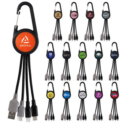 Colorful 3-in-1 Carabiner Duo Charging Cable