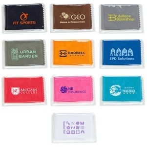 6" x 6" 220GSM Microfiber Cleaning Cloth in Clear PVC Case